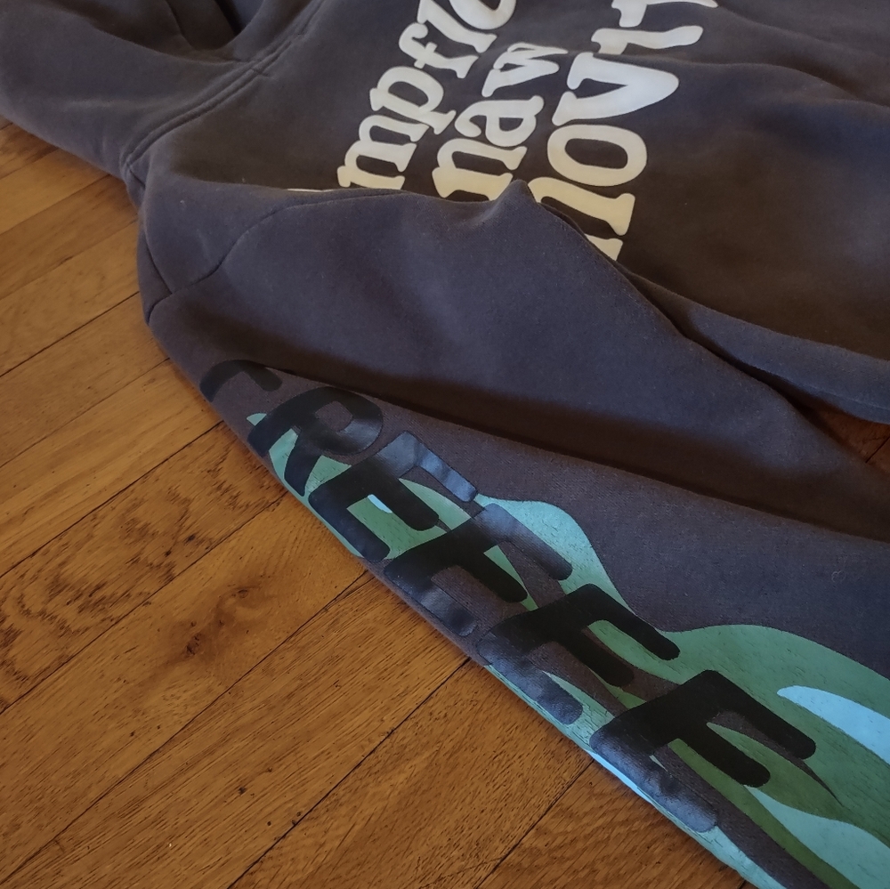 Kids See Ghosts Camp Flog Gnaw Hoodie Medium Grey Kanye Kid Cudi - Picture 8 of 8